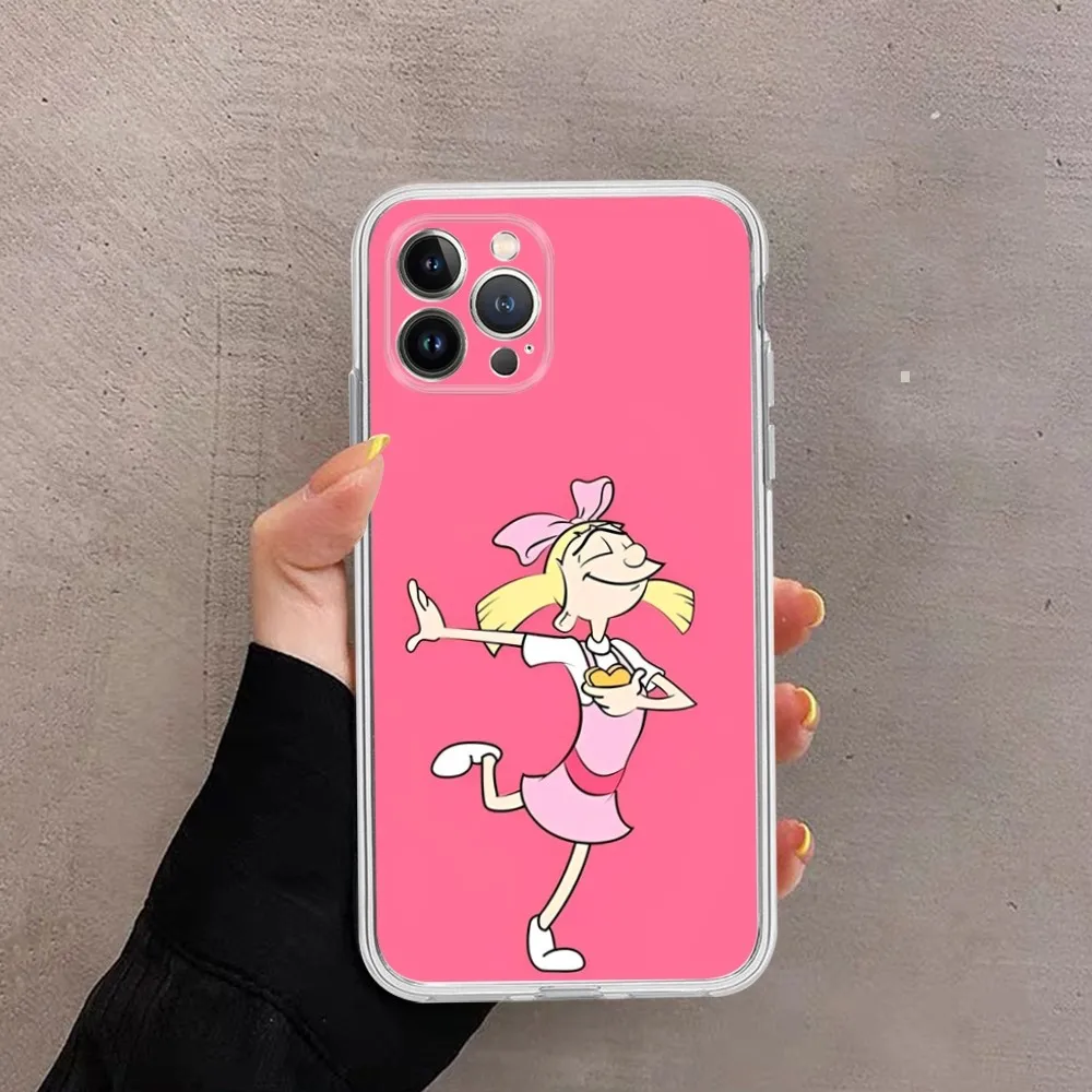 Hey Arnold Helga Bonito Phone Case For iPhone 14 11 12 13 Mini Pro XS Max Cover 6 7 8 Plus X XR SE 2020 Funda Shell
