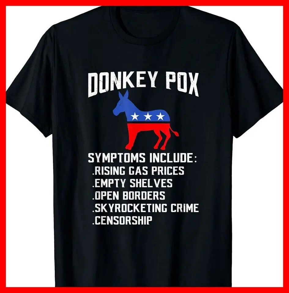 

Футболка с принтом Donkey Pox, модель 2024 смешная политическая