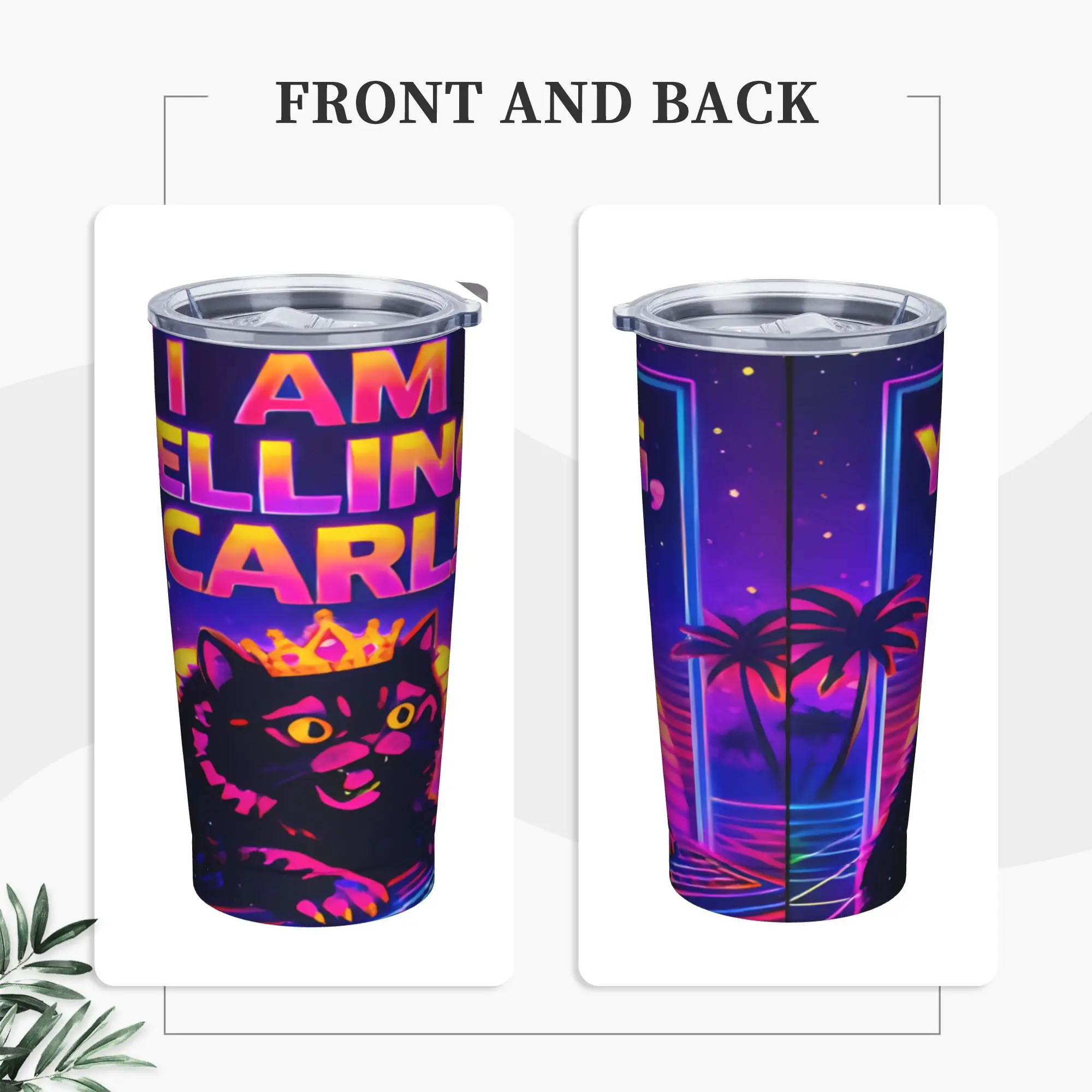 I Am Yelling Carl Donut Cat Meme Tumbler  Heat Preservation Hot Drinks Water Bottle Stainless Steel Camping Car Mugs