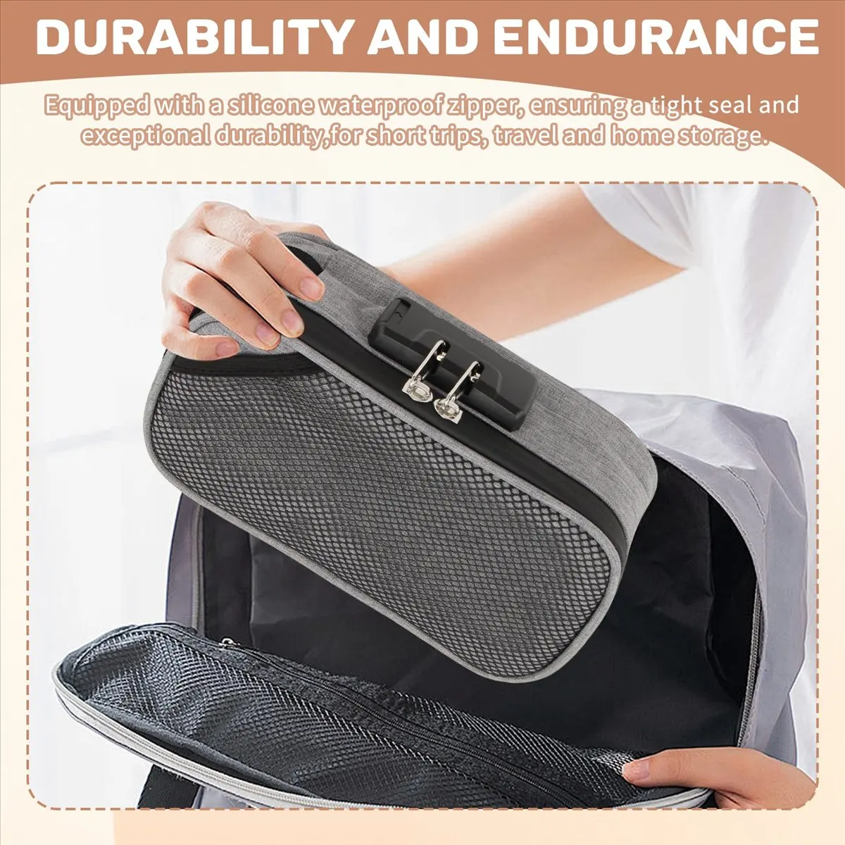 A73P Smell Proof Bag Large-Capacity with Lock Activated Carbon Deodorant Bag Portable Pipe Bag Convenient