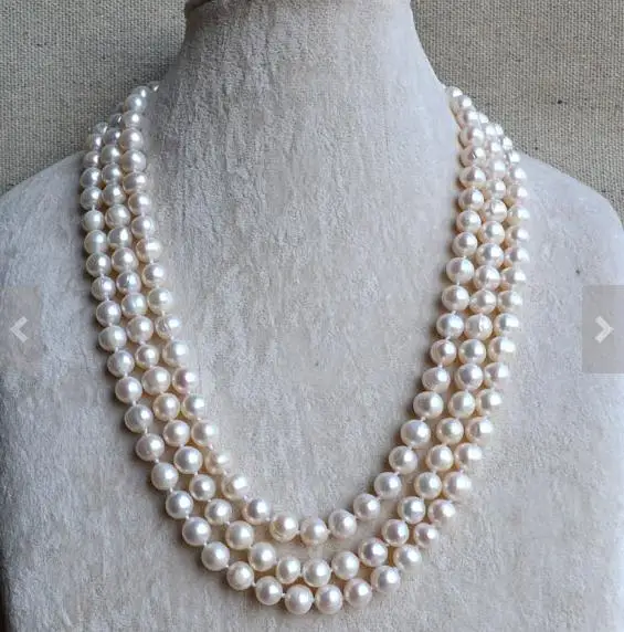 

2023 New Arrival Long Pearl Necklace 61 inches 8-9mm White Color Freshwater Pearl Jewelry Charming Women Gift