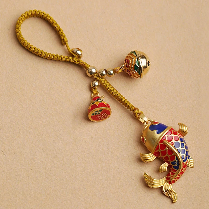 Creative High-grade Koi Exquisite Bag Pendant Car Keychain Chinese Style Mascot Mobile Phone Pendant Backpack Lanyard Gift