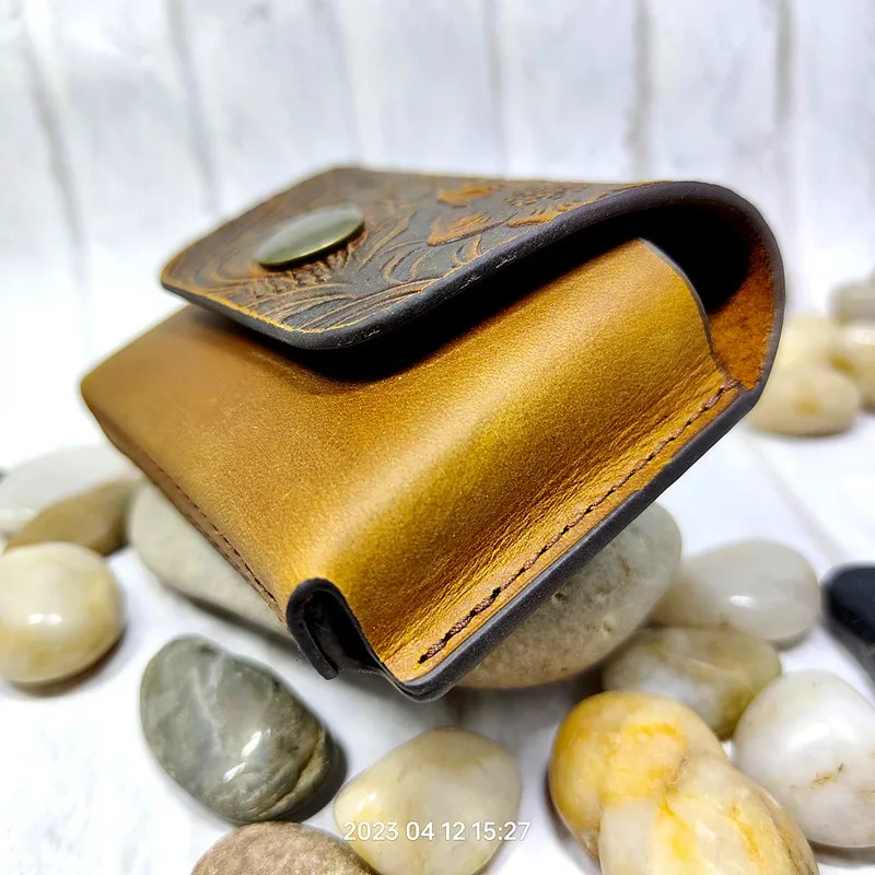 Retro Style ID Credit Card Holder Case on Belt Mini Waist Pack Genuine Leather Belt Bag Wallet Change Purse Pouch Men Women FHD
