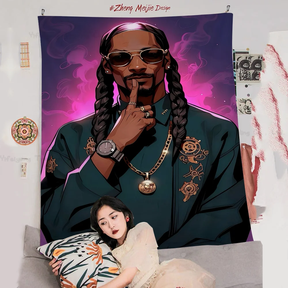 

Snoop Dogg Rappe Anime Tapestry Hippie Flower Wall Carpets Dorm Decor Cheap Hippie Wall Hanging