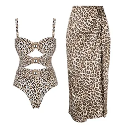 Sexy Leopard Printed One Piece Swimsuit Women Swimwear Female 2024 Bather Bathing Suit Swim Wear Monokini Bodysuit Lady