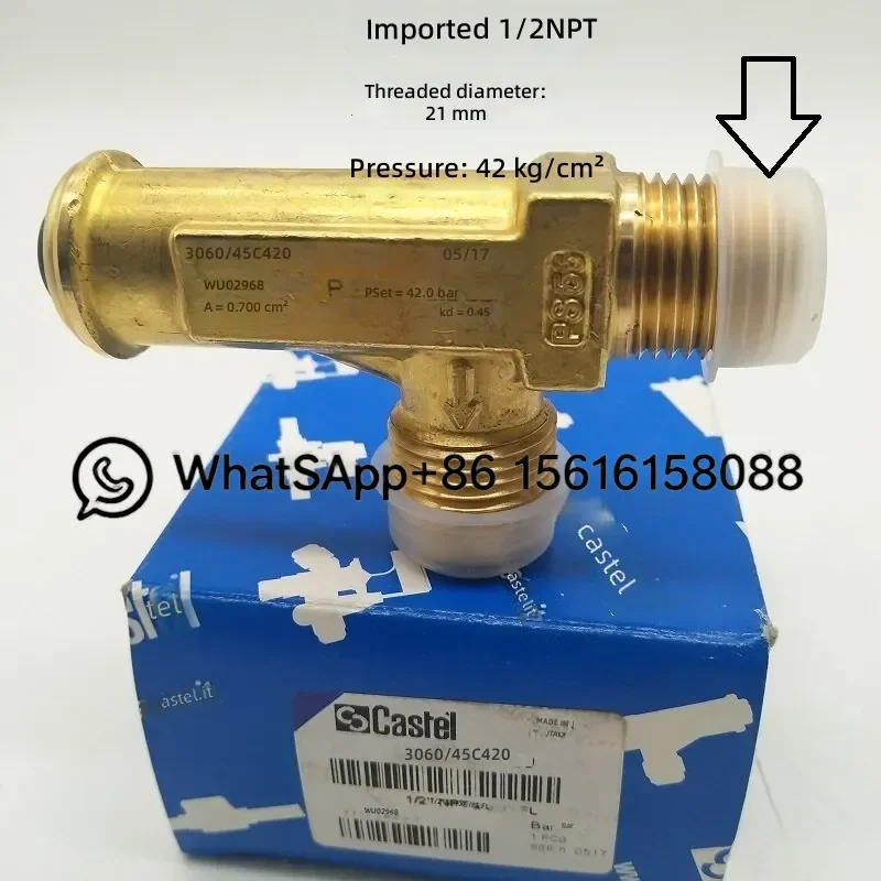 Castel Safety Relief Valve for Air Conditioning Refrigeration Equipment Unloading Valves 3060/45C280 3061/4TS  3060-45C190