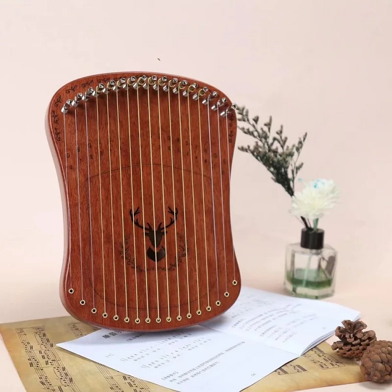 Mini Harp Fingered Stringed Organ 17 Tone Lyre Beech Single Board Style Easy To Use Beginner\'s Small Instrument Gifts For Kids