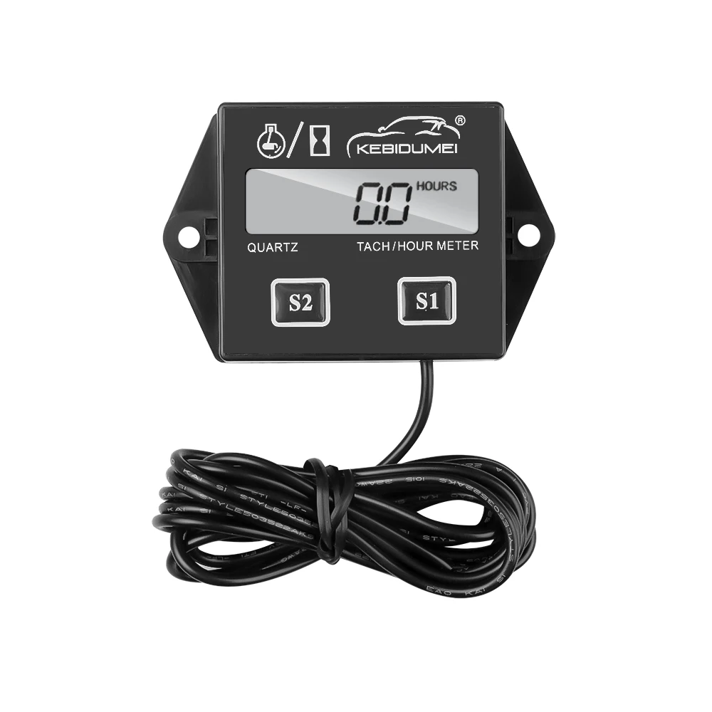 รถจักรยานยนต์เครื่องยนต์ Tach Hour Meter Tachometer LCD จอแสดงผล RPM เครื่องยนต์สำหรับรถจักรยานยนต์จังหวะเครื่องยนต์เรือ