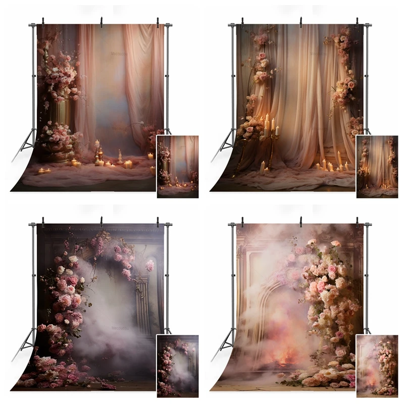 Natural Light Floral Fine Arts Backdrop For Photo Maternity Kids Adult Art Portrait Wedding Shower Background Studio Photography