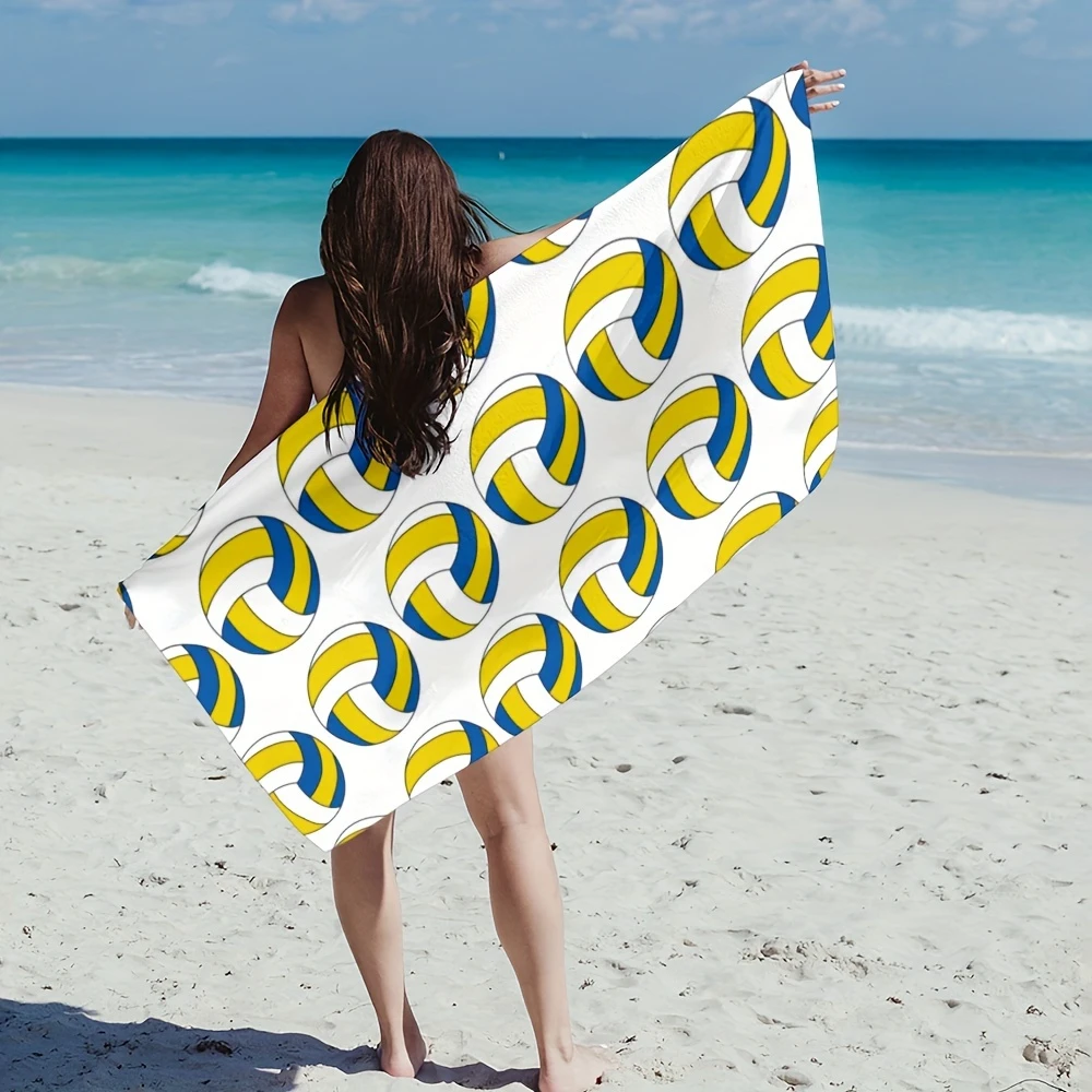 Sports Volleyball Beach Towel, Quick Dry Lightweight Absorbent Microfiber for Swimming Camping Vacation Travel Gift