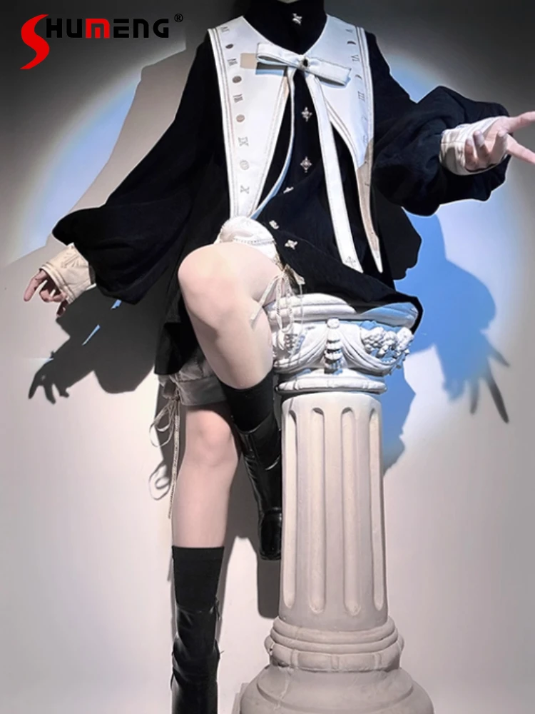 

Новинка осени 202, куртка из синели, женская накидка со съемным воротником в стиле ретро, готическое свободное пальто, верхняя одежда, комплект шорт в стиле Лолиты