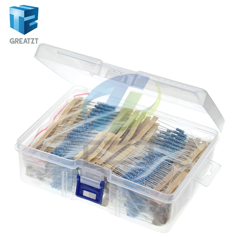 

1270PCS 1/2W 0.5W 1% 1R~1M Ohm 127Values Metal Film Resistor Assortment Kit