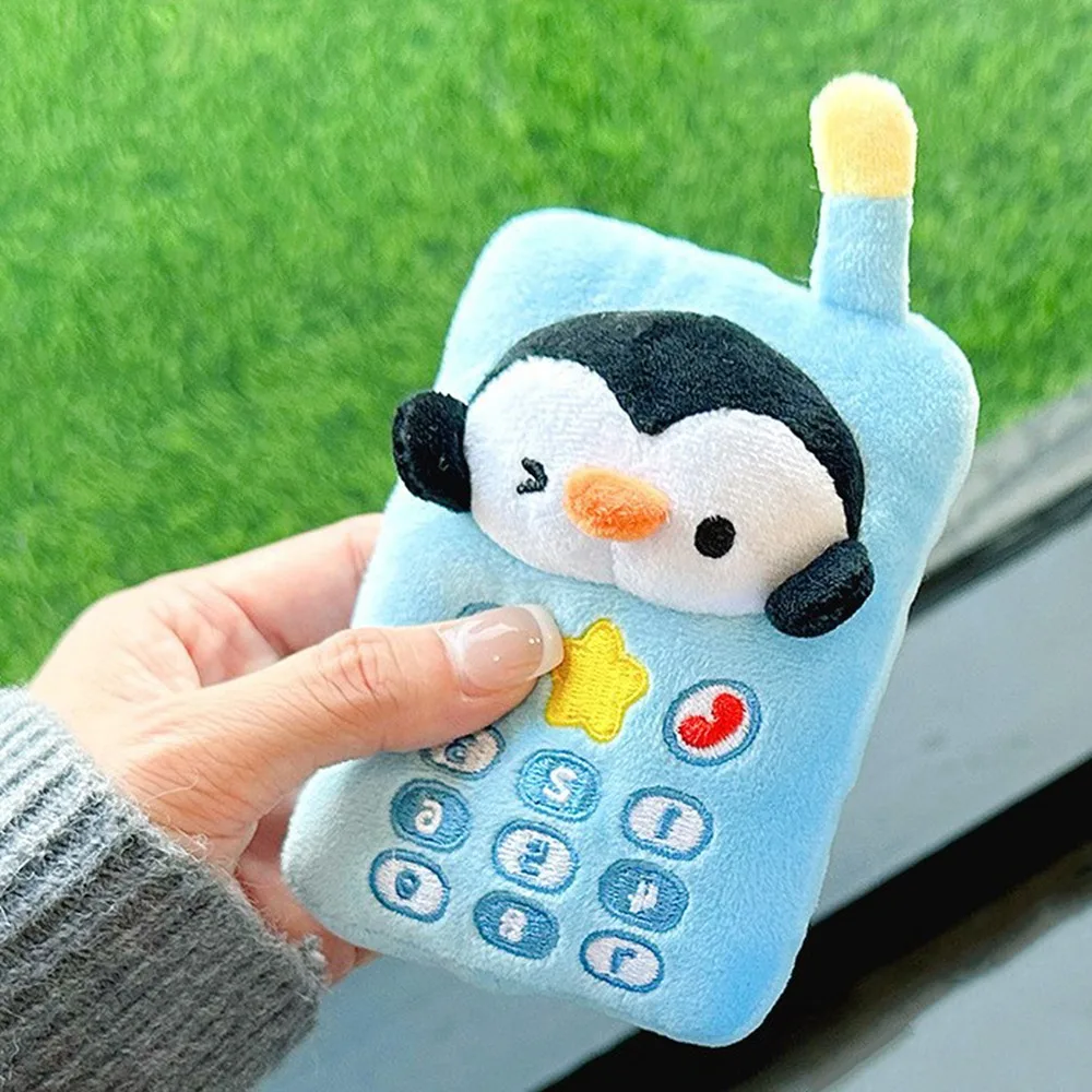Słuchawki z uszami pluszowej zabawki Pingu, breloczek, zabawny brelok do telefonu z Pingu, uroczy miękki pluszowy pingwin, prezent dla pary