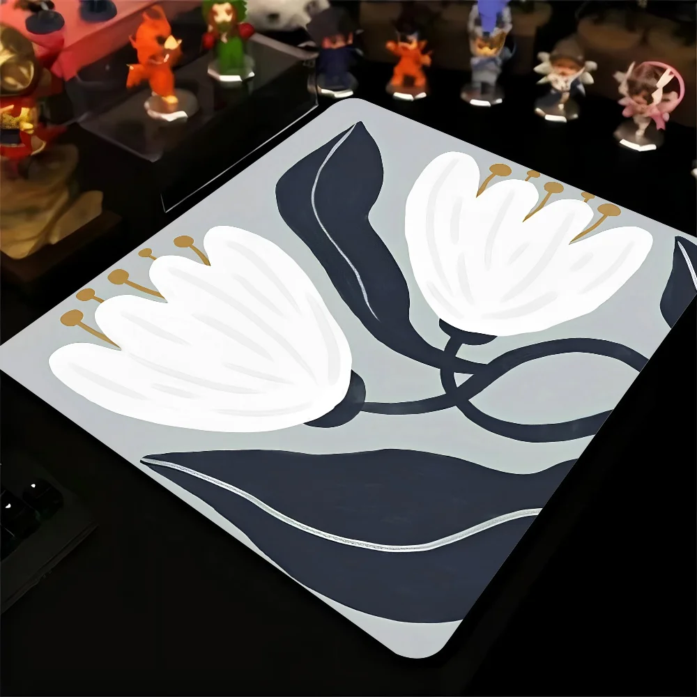 Simple Leaf Disign Mousepad Small LockEdge Mouse Pad For Gamers Computer Desk Pad Rectangular Anti-slip Rubber