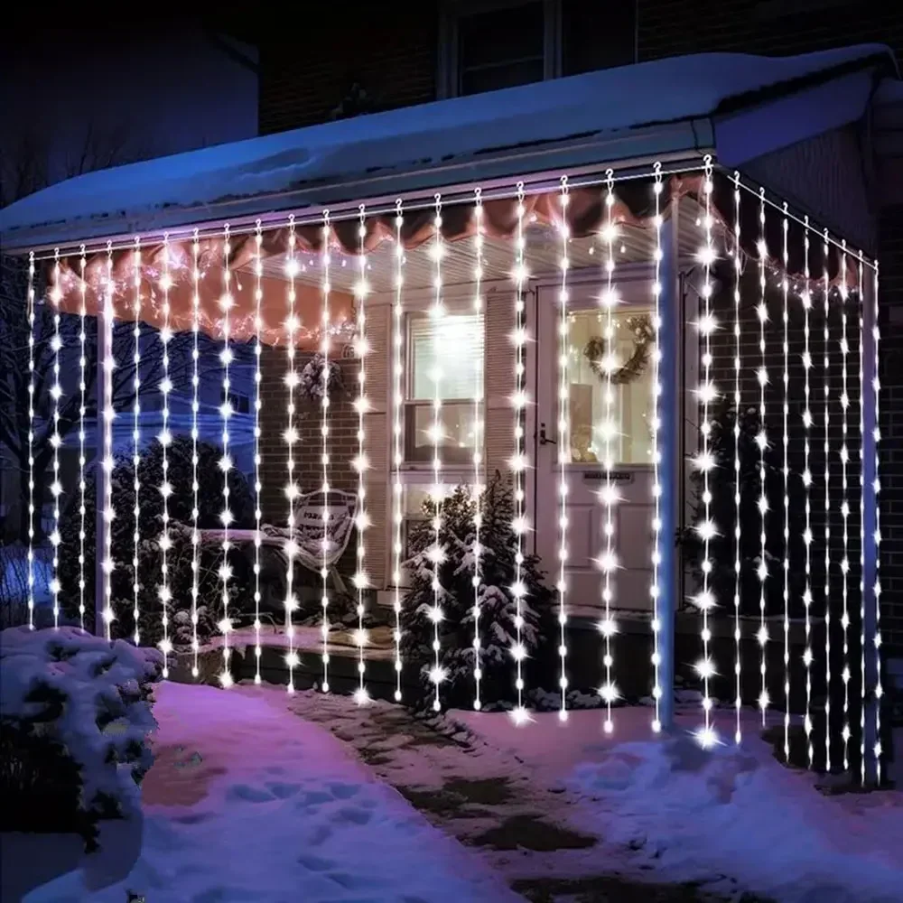 

Солнечные гирлянды для занавесок, 8 режимов, рождественское освещение, гирлянды, отлично подходят для Navidad, вечеринки, патио, сада, свадьбы, дня рождения, декора