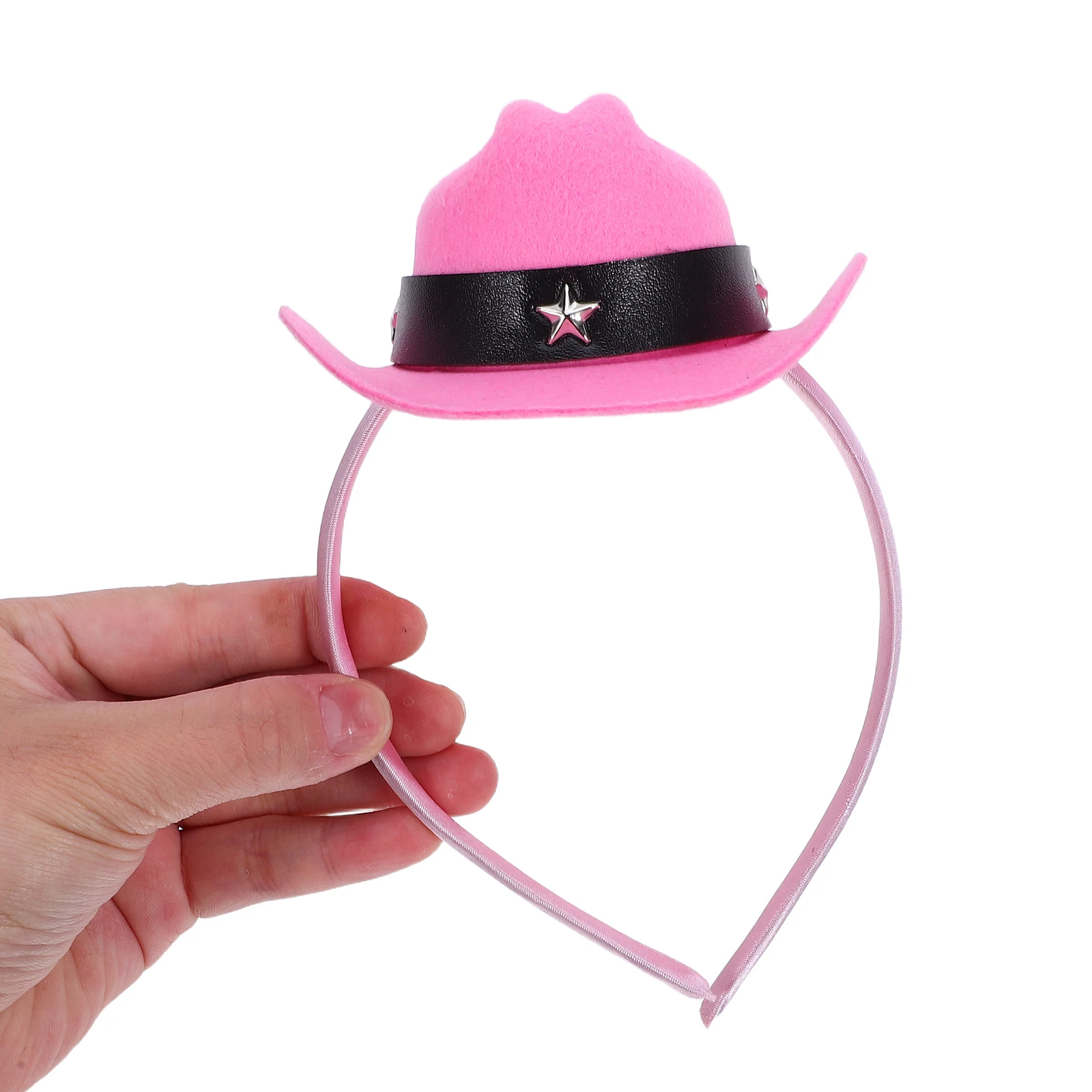 

2pcs Mini Cowgirl Hat Headband Vintage Style Party Hair Accessory Costume Headpiece Event Wedding Tea Carnival Decor