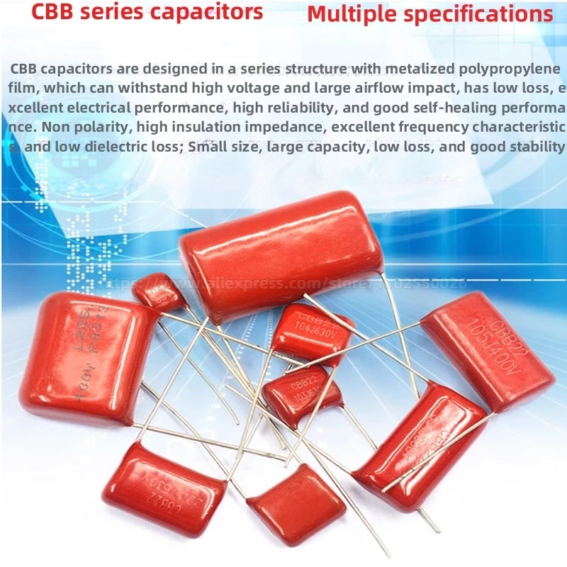 10PCS 63V CBB Film Capacitor 104J/105J/224J/334J/474J/684J P5 Polypropylene Capacitor 10nF-680nF