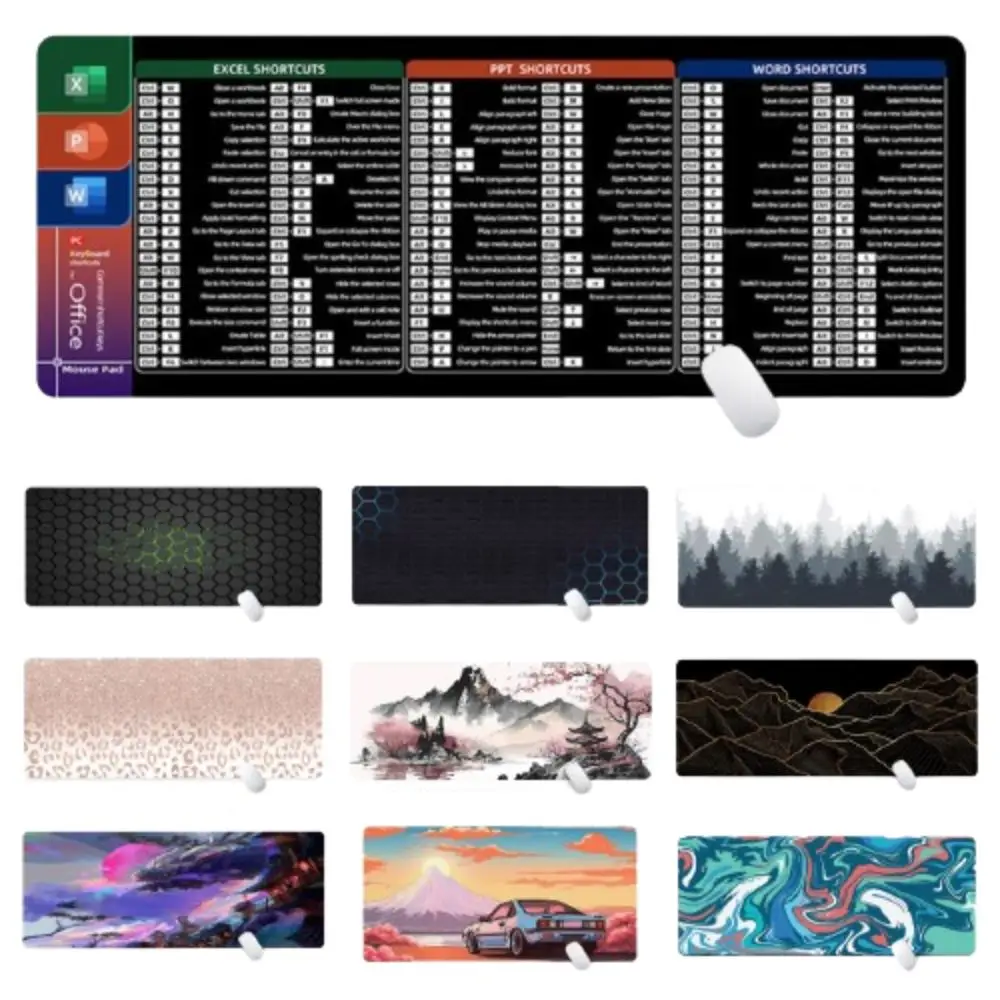 

Large Size Keyboard Mats Stitched Edge EXCO Office Shortcut Mouse Pad English Shortcut Keys Thickened Gaming Mouse Pad