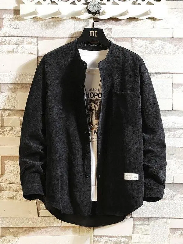 

Новая мужская повседневная куртка свободного кроя из вельвета с длинными рукавами для весны и осени, модная верхняя одежда для прогулок