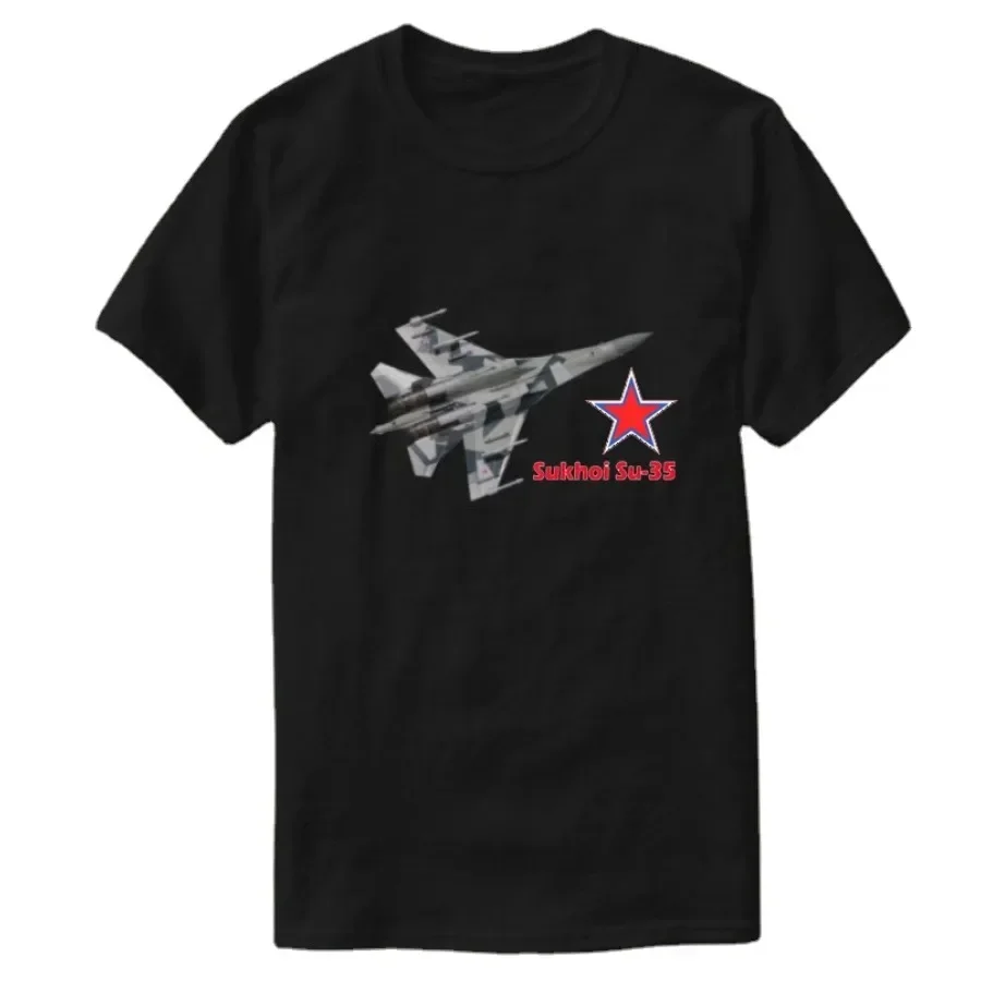 Russian Air Force Sukhoi Super Su-35 Flanker Fighter T-Shirt. Summer Cotton Short Sleeve O-Neck Mens T Shirt New S-3XL