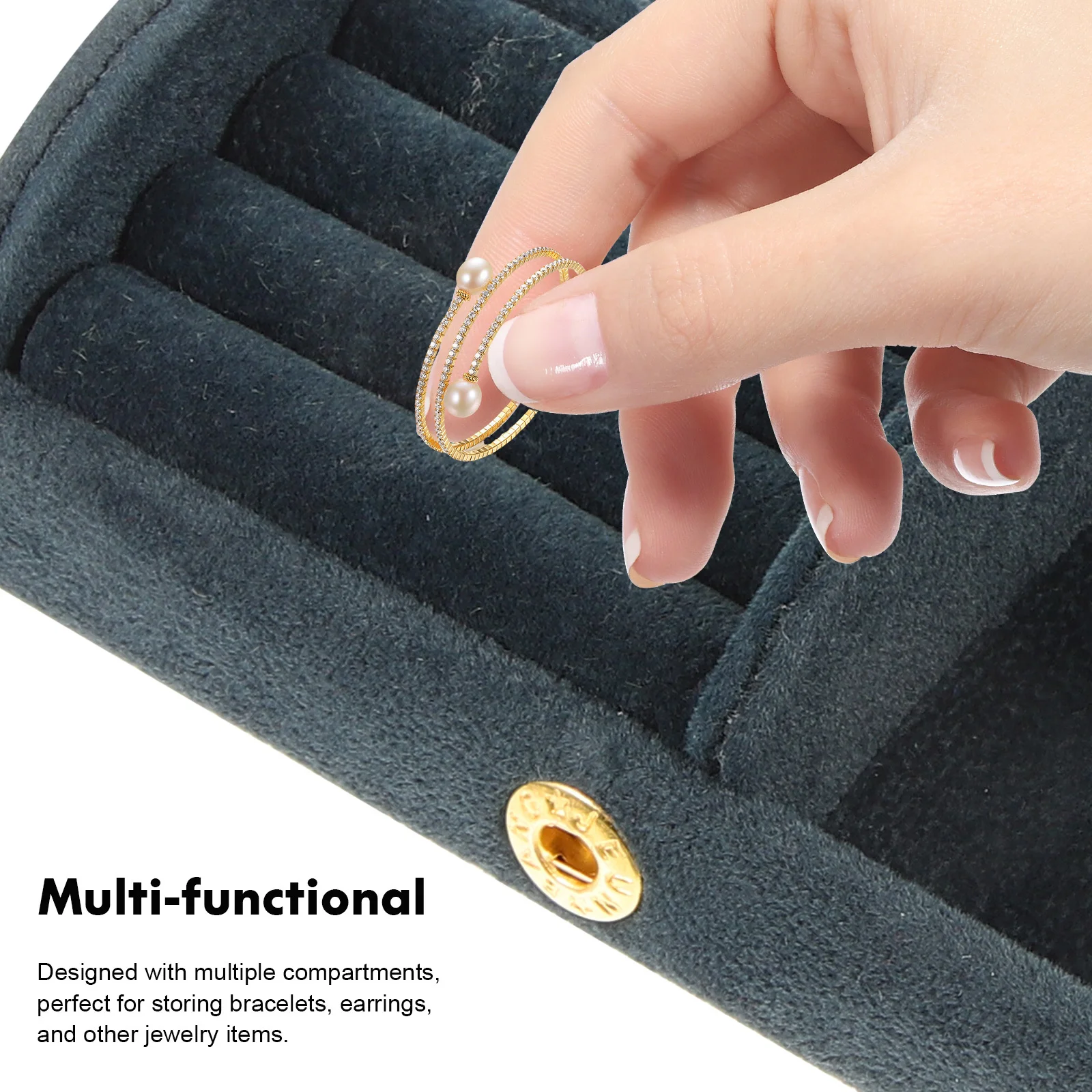 

Jewelry Storage Box Arch Design Soft Scratch-Proof Earrings Bracelets Organizer Case Decorative Trinket Container Desktop