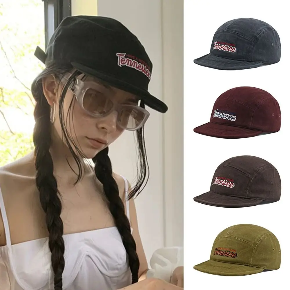 

Vintage Short Brim Baseball Cap Sun Protection Quick-Dry Sun Hat Adjustable Washed Embroidered Sunscreen Cap