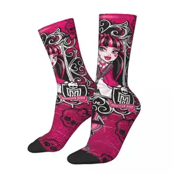 Retro Draculaura Poster Sports Socks Monster High Polyester Middle Tube Socks for Women Men