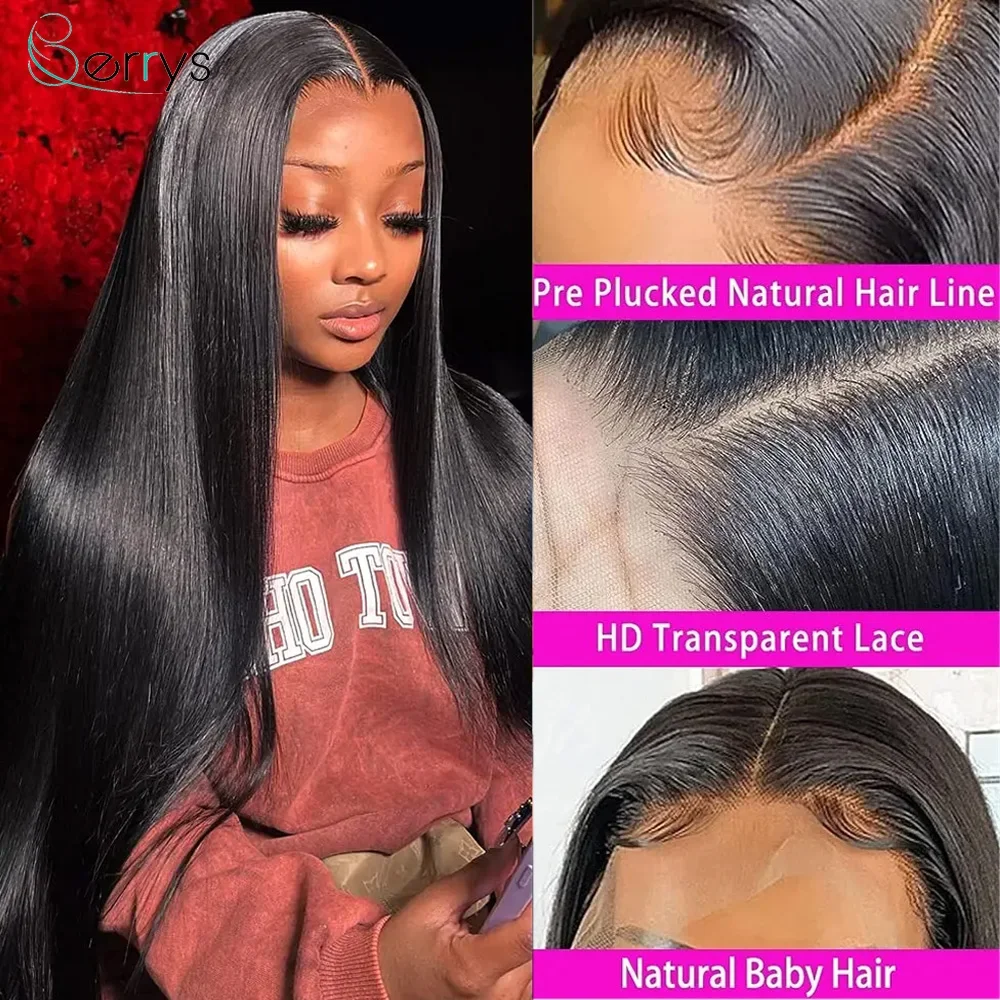 32 Inch Bone Straight HD Lace Front Human Hair Wigs Pre Plucked 13x6 Lace Frontal Wig Plucked  5x5 Lace Closure Wig For Women