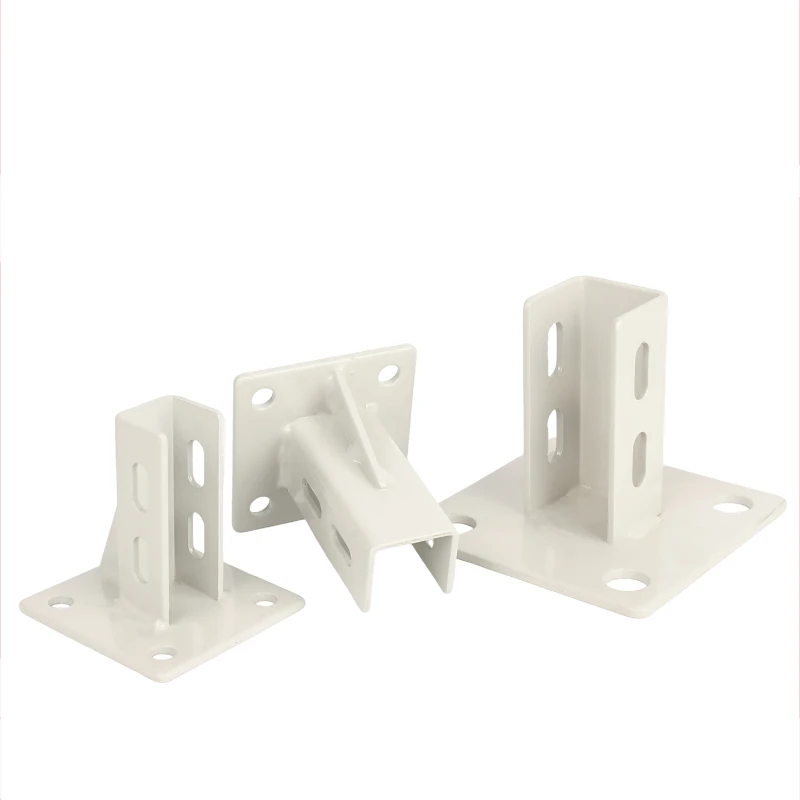 1pc Aluminum Profile Square Anchor Connector Square Foot Cup Ground Anchor Fence Base Guardrail Base Accessories
