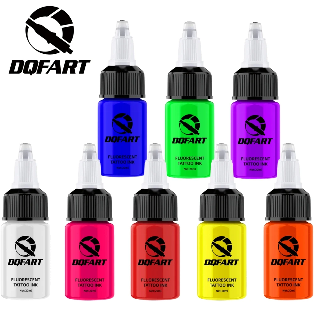 DQFART Hot UV Tattoo Ink Long-lasting Safe Nightclub Bar Party High-quality 20ml 8Pcs/Set Popular Fashion Trend Supplies