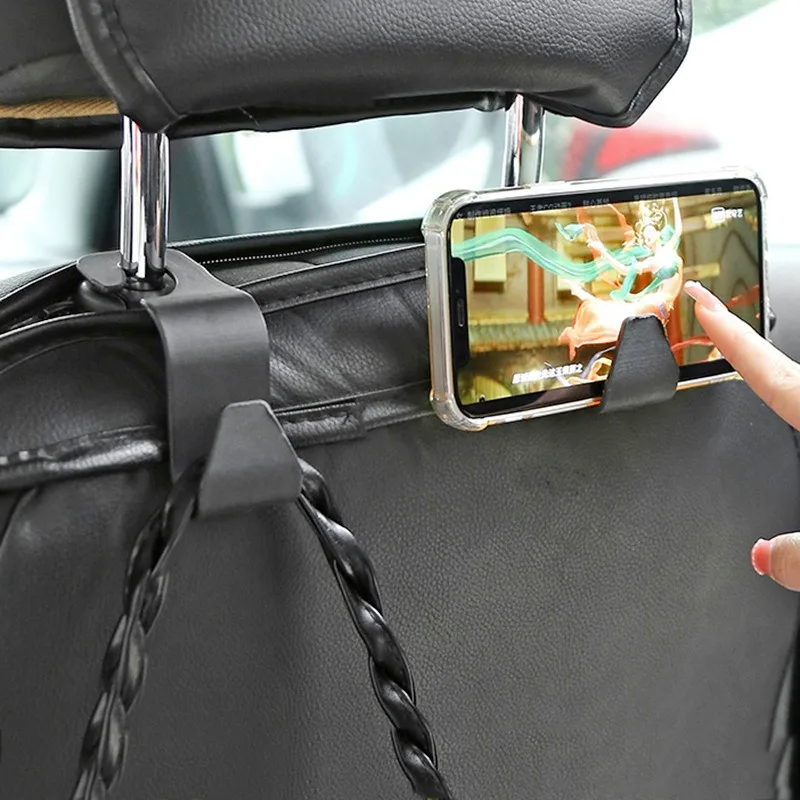 1/2/4Pcs Car Headrest Hanger Hooks Auto Fastener Clips Front Seat Back Organizer Holder Car Interior Storage Accessories