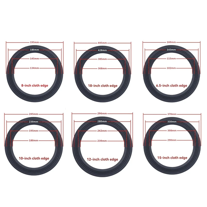 Speaker Surround Repair Kit Tri-Fold Ring Edge Speaker Repair Parts For 18 Inch DIY Edge Rings