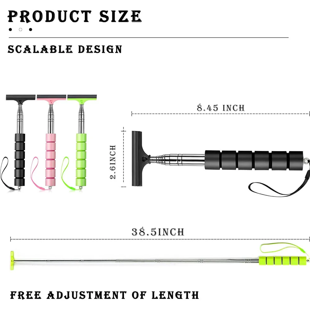قابل للسحب سيارة مرآة الرؤية الخلفية ممسحة الفولاذ المقاوم للصدأ تلسكوبي الطبقات فرشاة رئيس نافذة غسل تنظيف فرشاة ممسحة يدوية #5
