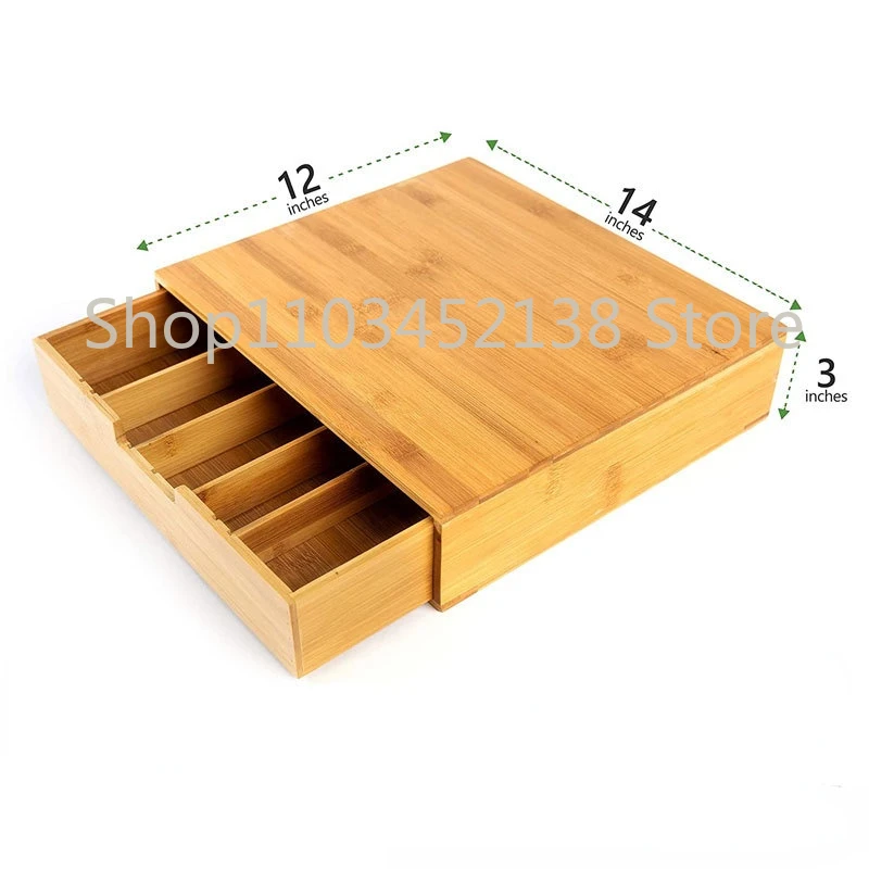 Bamboo Drawer Storage Box, Household Coffee Tea Capsule Storage Box, Tea Room Multi-Grid Coffee Storage  Stand