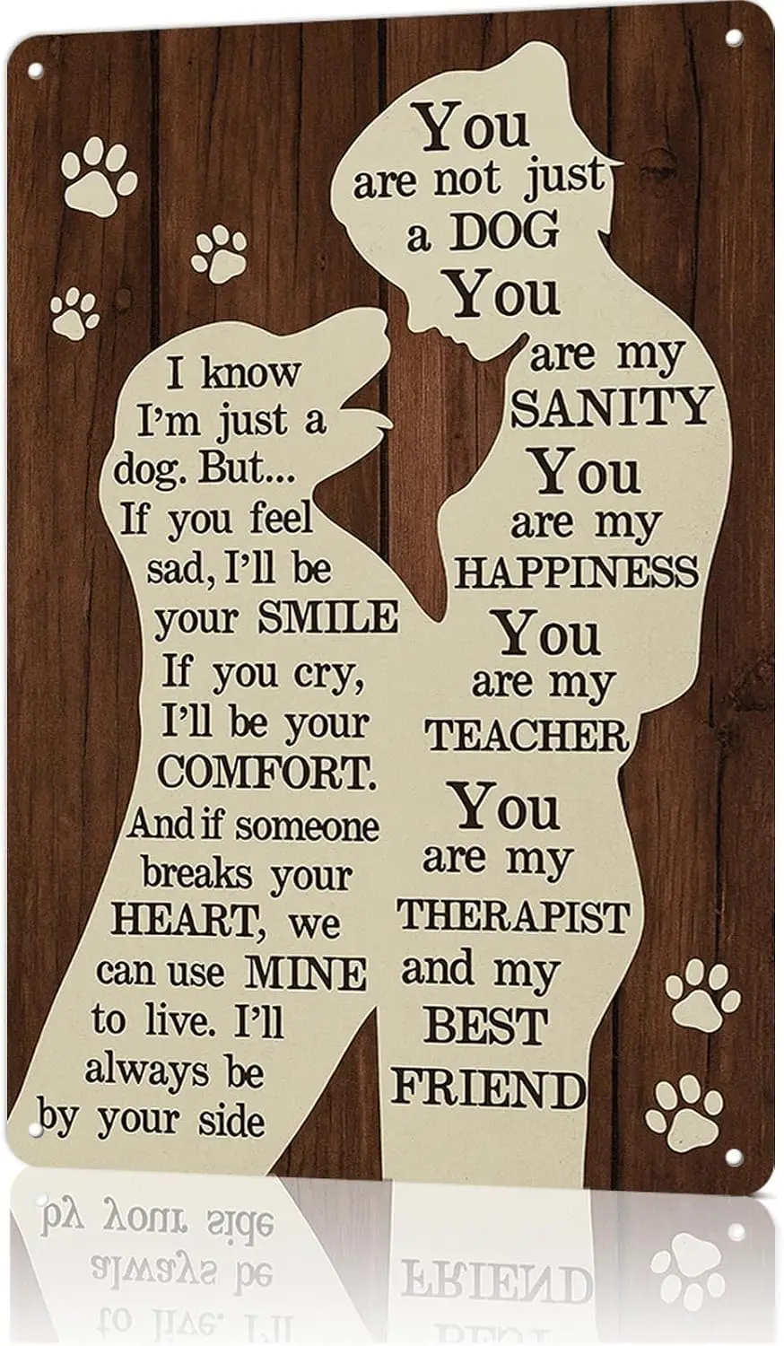 Vintage Dog Love Metal Tin Sign  - Perfect Wall Art for Home Living Room Backyard Vet Clinic or Pet Shelter Decor Gift for Dog L