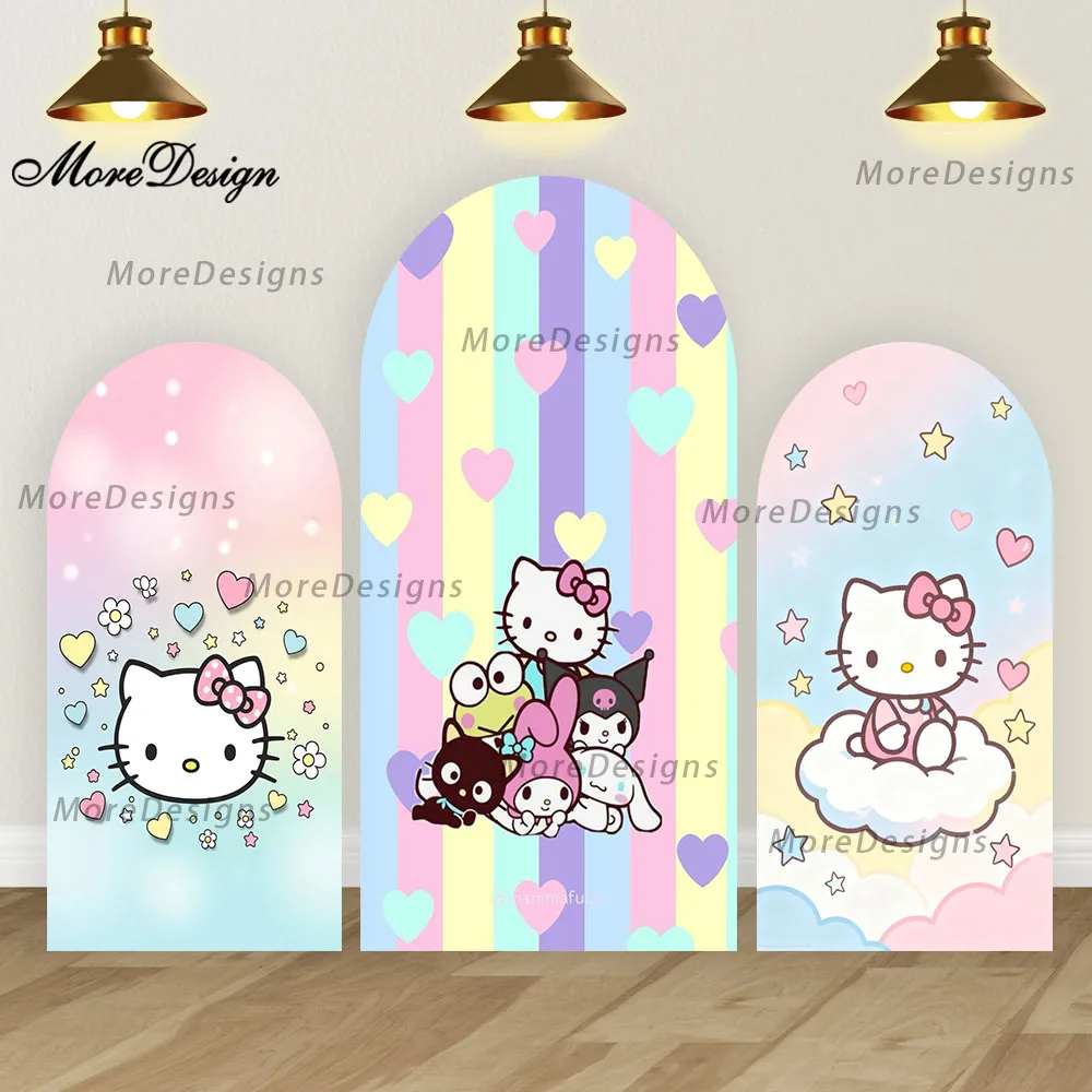 

Hello Kitty Kuromi Photo Backdrop Arch Covers Baby Shower Girls Birthday Party Photography Backdrop Props