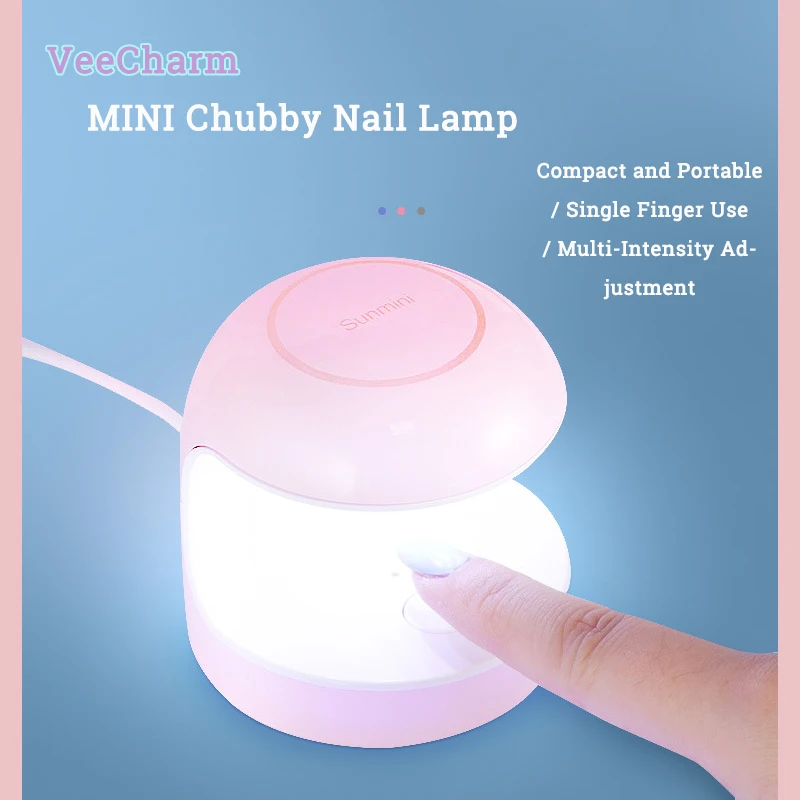 Portable 18W Mini LED Nail Lamp,Single Finger curing UV Light Therapy Machine,Cute chubby design,Handheld Dryer for Manicure