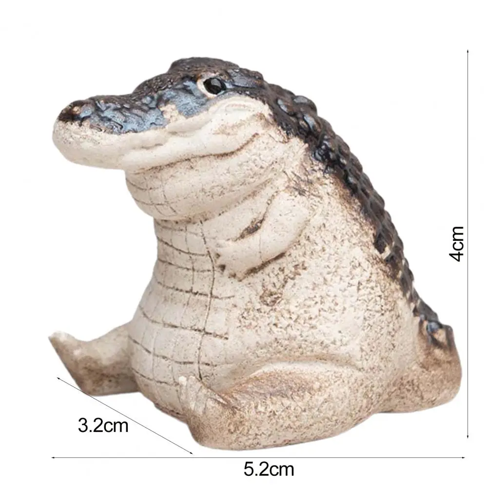 Super Cute Tea Sculpture Beautiful Simulated Decorative PurpleClay Handmade Crocodile Tea Figurine Tea Accessories Gift Ornament - view 6