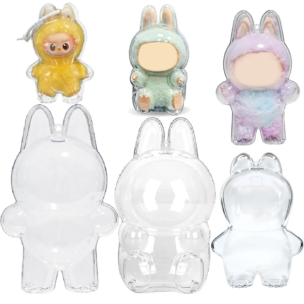 

Для Labubu прозрачный защитный чехол V1/V2/V3/V4 акриловый витрина пылевой дисплей органайзер аксессуары для кукол с брелком