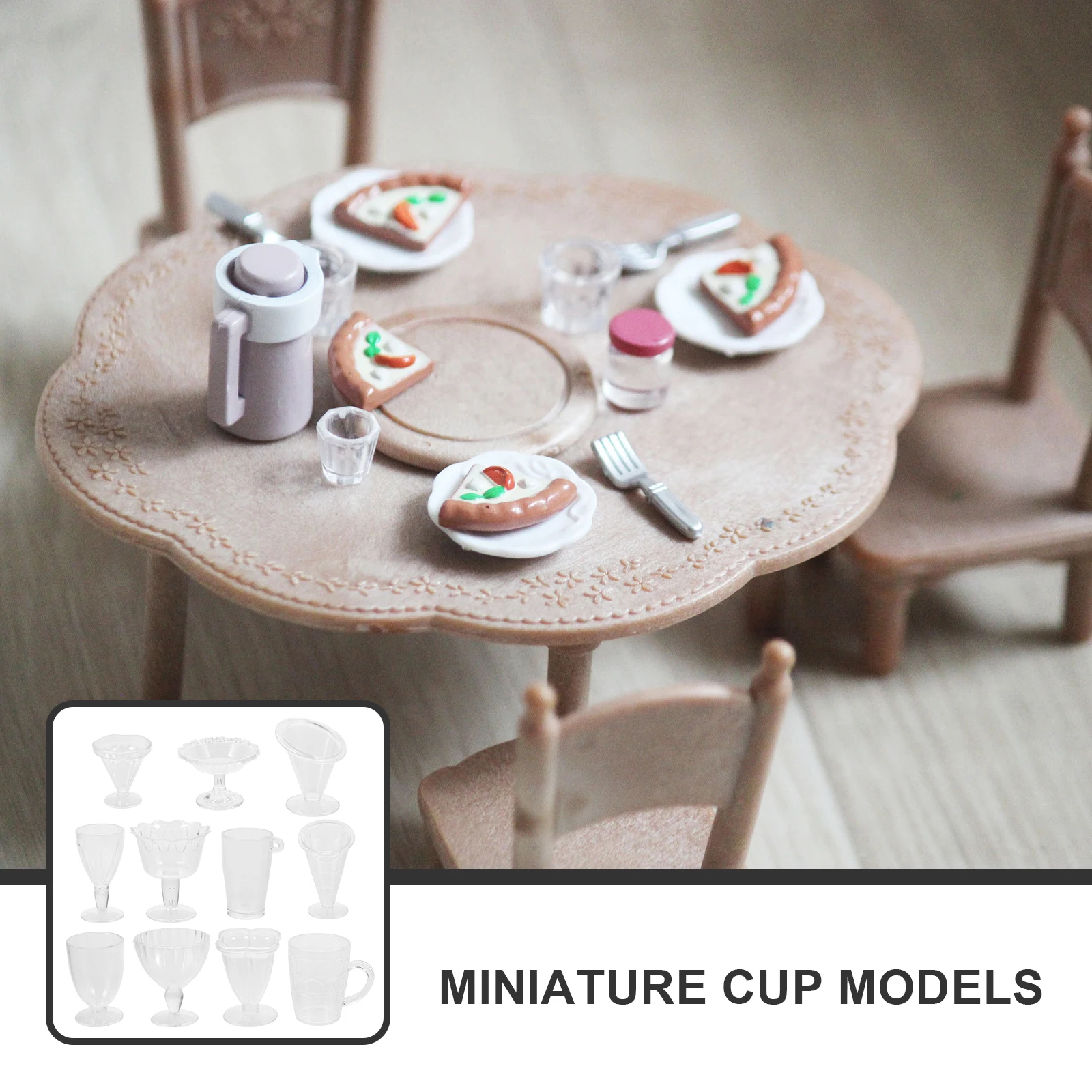 5-zakken gesimuleerde transparante kop koffie miniatuur espressokopjes mokken speelgoedhuismodellen water