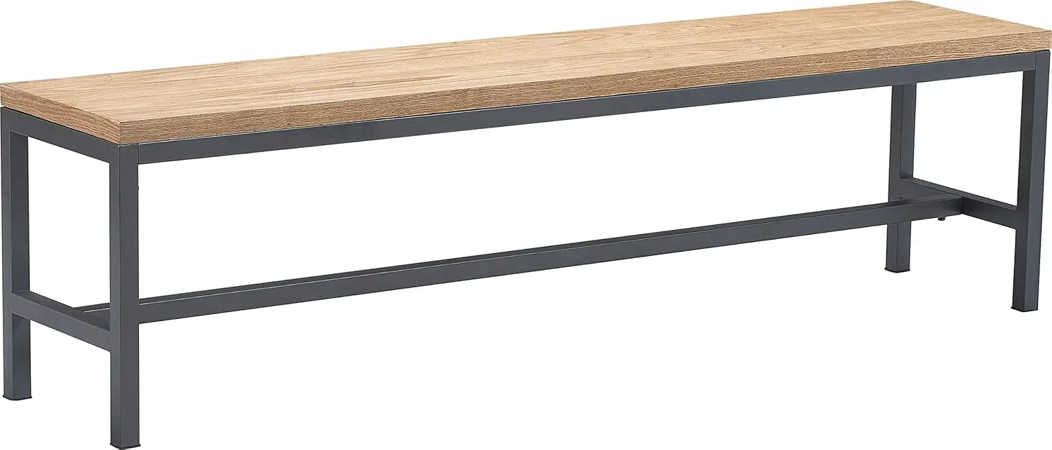 الخشب الصلب مقعد الطعام في المزرعة الصناعية ، منضدة الخشب الصلب ، طاولة مدخل غرفة المعيشة ، روبسون 66"