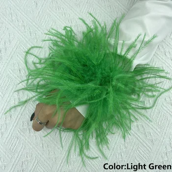 5cm אמיתי יען נוצת יד אזיקי נשים שיער אביזרי פרוותי צמידי אופנה יוקרה נוצת Anklets נשים שרוול