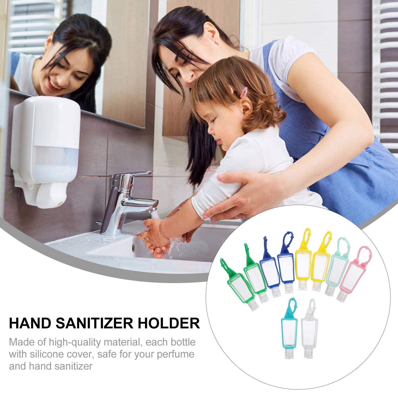 10 قطعة غطاء زجاجة سيليكون ل 30 مللي إعادة الملء السفر الفرعية التعبئة زجاجة الناقل اليد موزع السائل الحال بالنسبة لمستحضرات التجميل المواد الهلامية #1