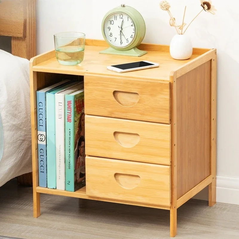 Bedside table Simple solid wood small cabinet Light luxury storage cabinet Bedroom bedside simple Nordic European modern mini