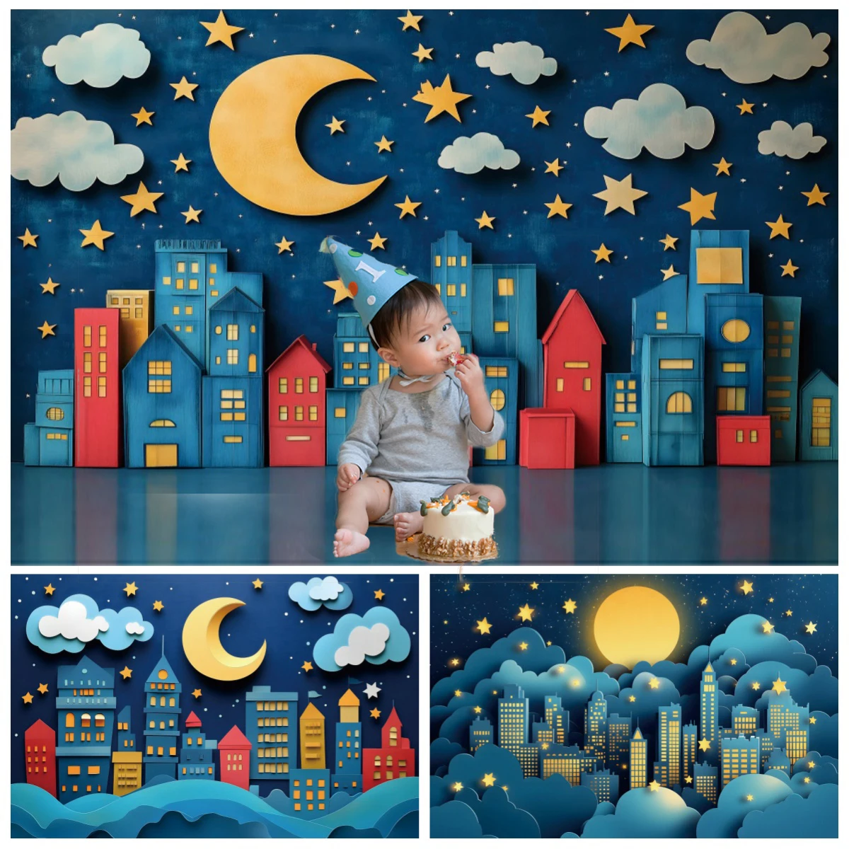 

Superhero City Night Scene Photography Backdrop Super Hero Boys Birthday Party Cake Table Decoration Background Photobooth Props