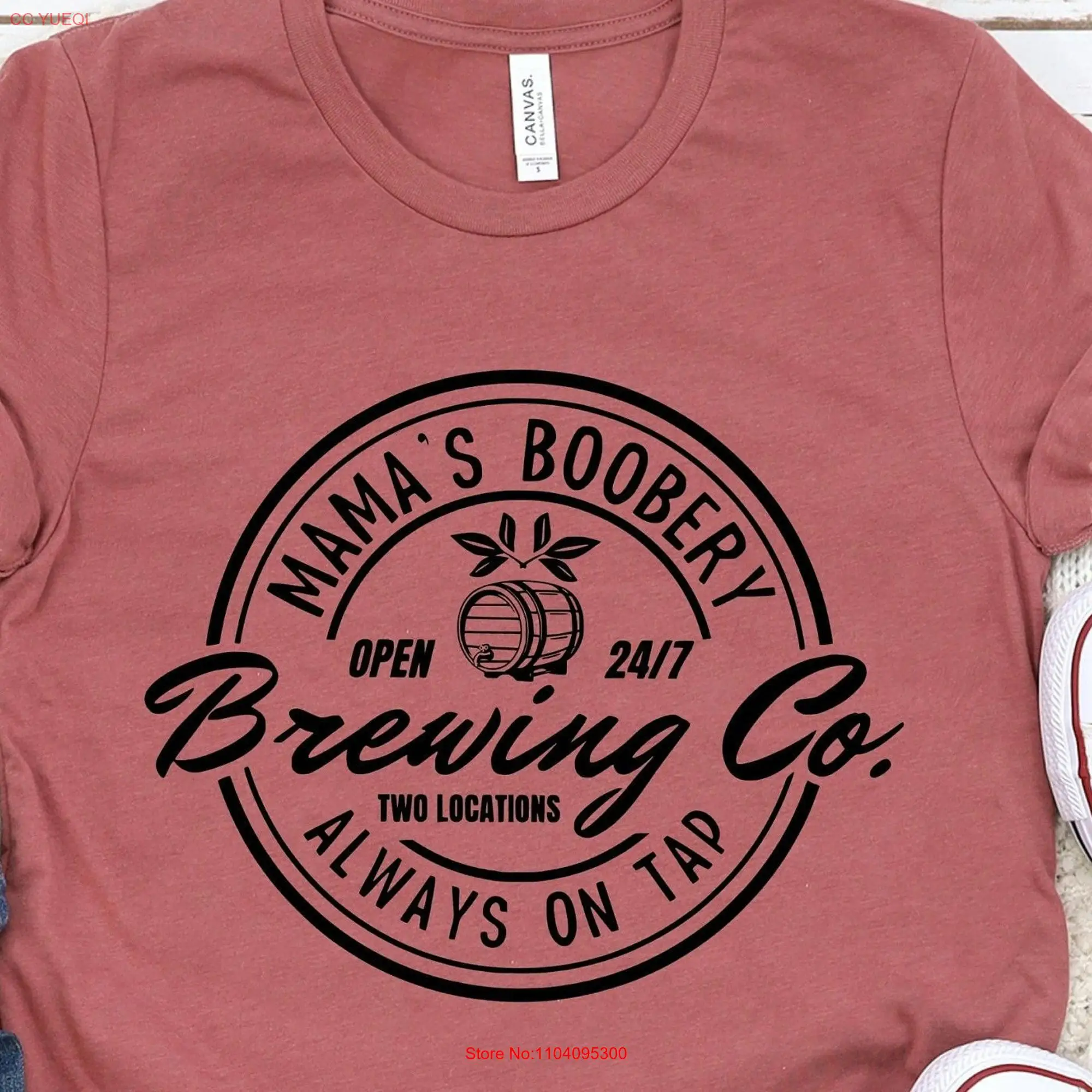 Mama's Boobery Brewing Co T Shirt Mothers Day for New Mama To Be Pregnancy Mom Breast Feeding long or short sleeves