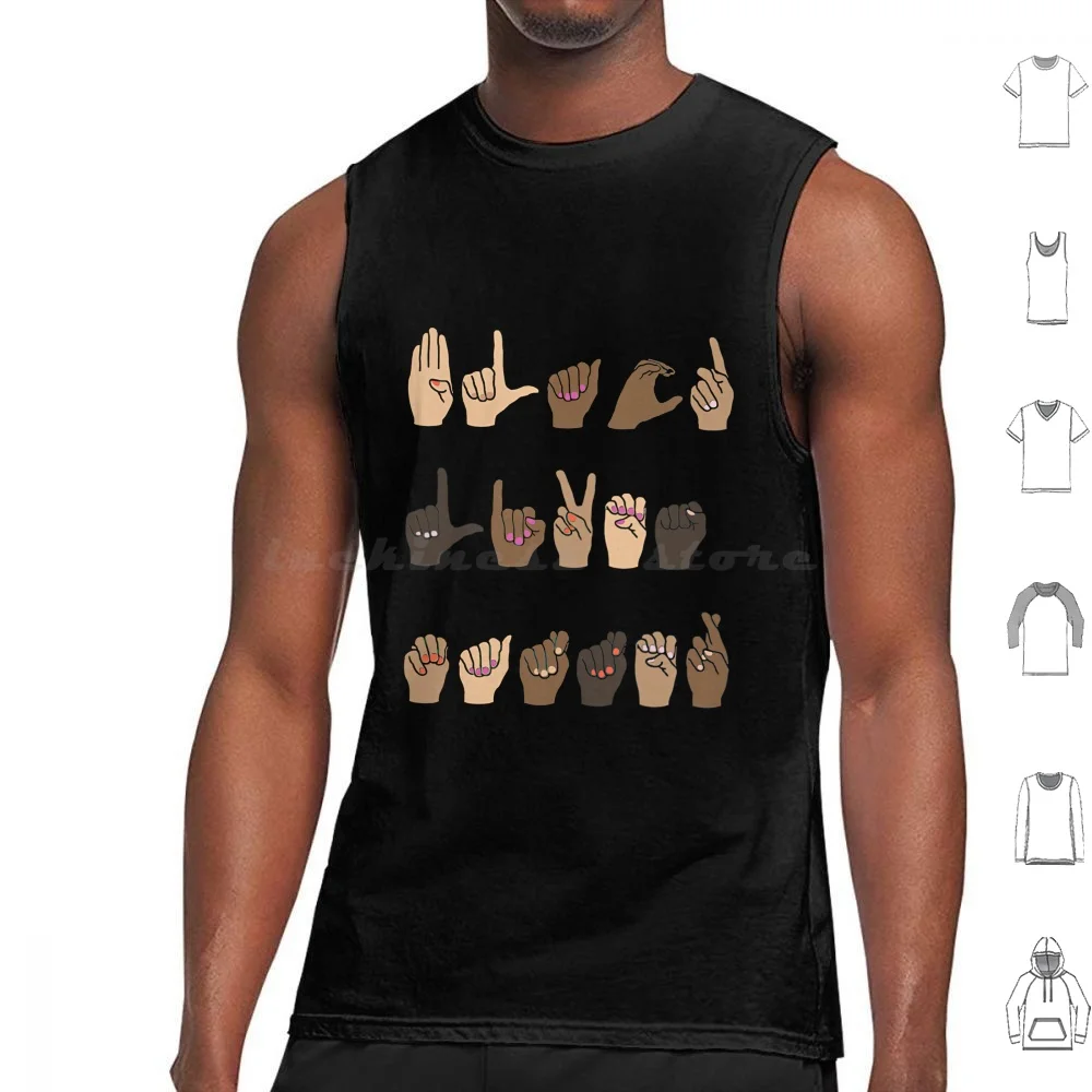 Black Lives Matter Sign Language Tank Tops Vest Sleeveless Black Lives Matter Sign Language