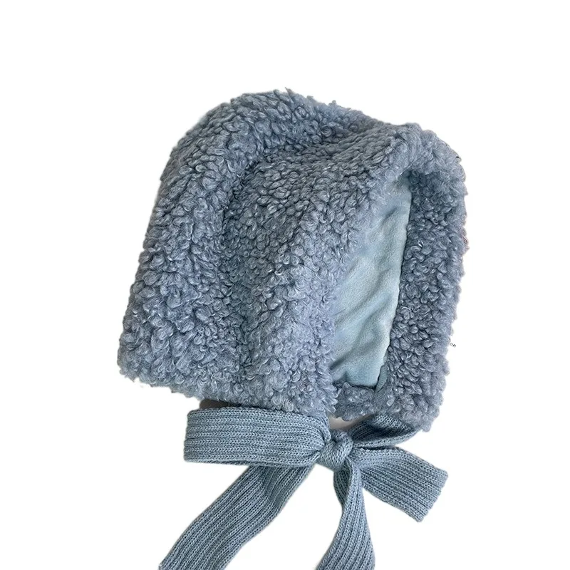 

Милая утолщенная защитная шапка для ушей, ветрозащитная Балаклава, зимние шапочки, сохраняющие тепло, однотонная женская шапка Lei Feng для девочек