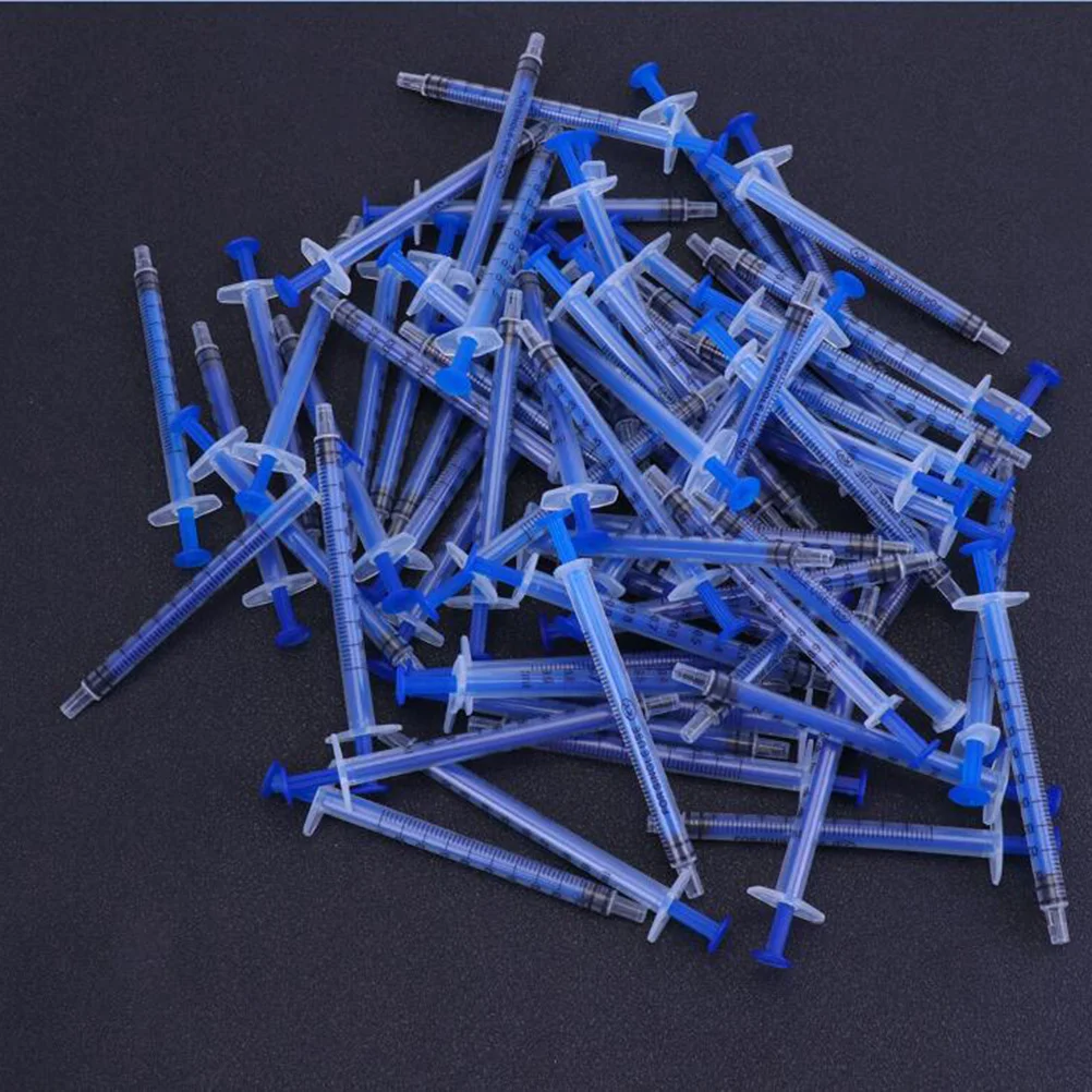 50PCS Dispensing Multiple Uses Measuring Tools for Scientific Labs 1ml Insulin syringe