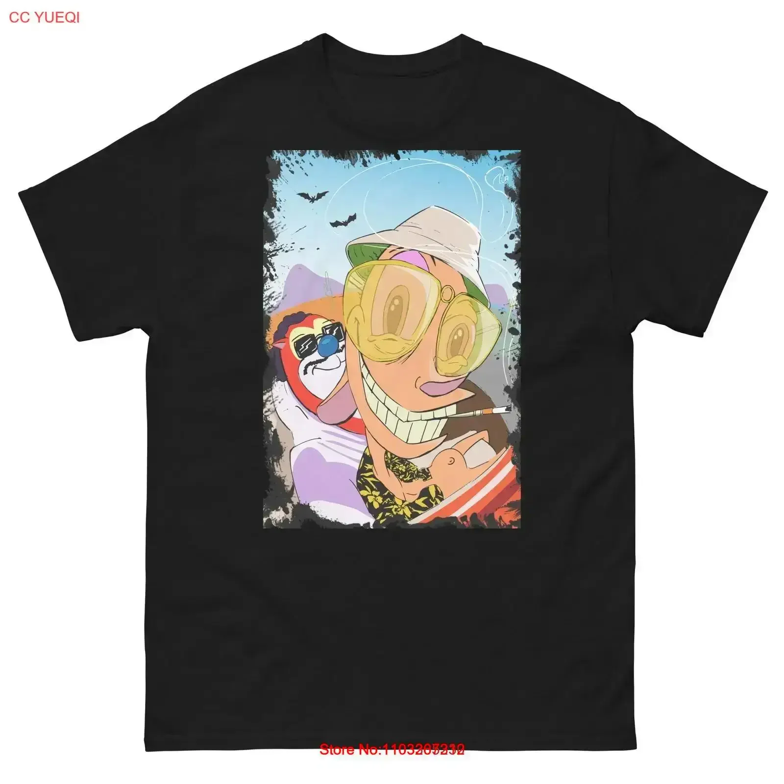 Ren und Stimpy in Las Vegas T-Shirt, psychedelisches Design, Vintage-Stil, gewaschen, dehnbar, bequem, weich, stilvoll, lässig, vielseitig, für Herren